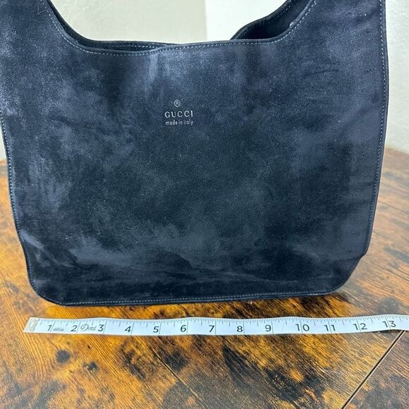Gucci Suede Hobo Bag Black W/ Certificate of Authenticity - Picture 12 of 16